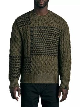推荐Buffalo Check Wool-Alpaca Crewneck Sweater商品