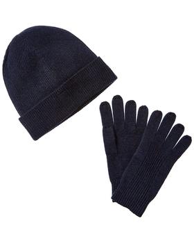 商品Qi Cashmere | Qi 2pc Ribbed Cashmere Hat & Glove Set,商家Premium Outlets,价格¥622图片