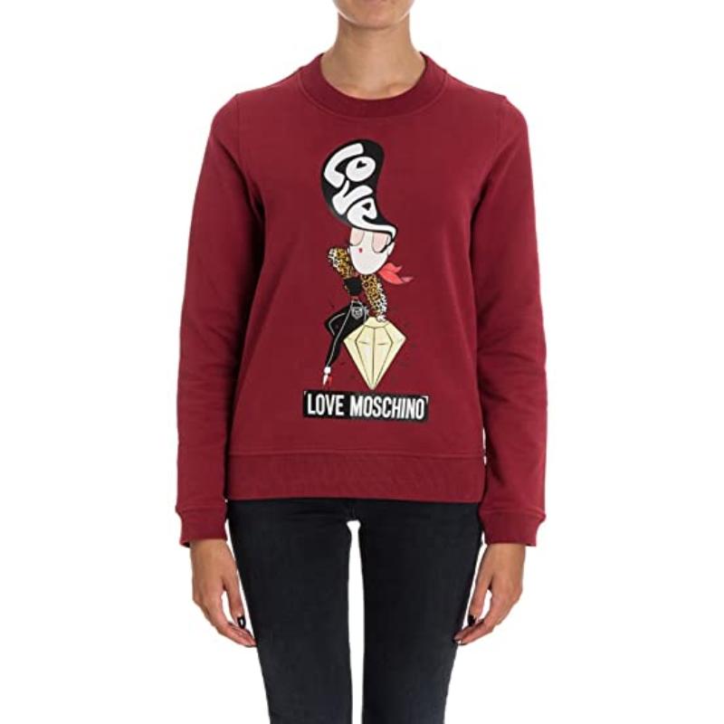 时尚莫斯奇诺卫衣女装, Moschino | MOSCHINO 女士红色棉质卫衣 W631303-E1861-P13商品图片 独家减免邮费