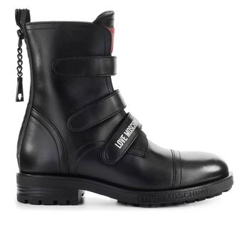 Love Leather, Love Moschino | Love Moschino Women's Black Leather Ankle Boots商品图片 