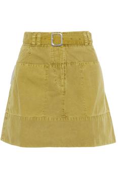 product Belted washed cotton-canvas mini skirt image