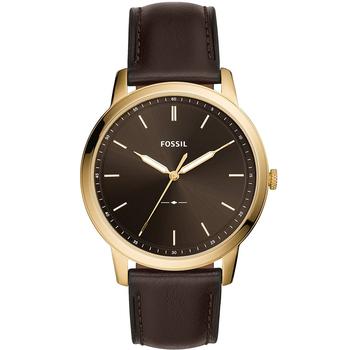 Fossil | Men's Minimalist Brown Leather Strap Watch 44mm商品图片,8折×额外9折, 额外九折