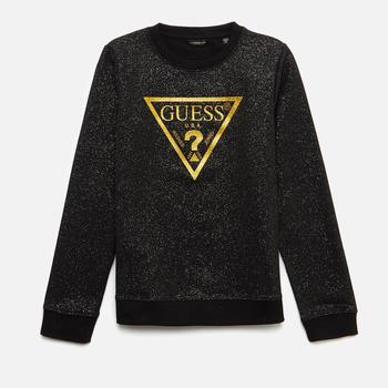 GUESS | Guess Girls' Sparkly Long Sleeved Sweatshirt - Black商品图片,6.1折