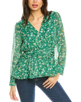 Vince Camuto经典款, Vince Camuto | Vince Camuto V-Neck Ditsy Wrap Top商品图片 5.6折