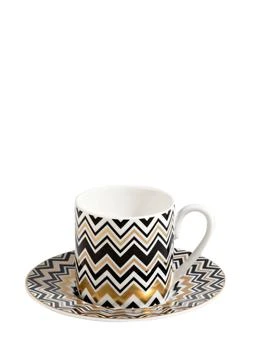 MISSONI HOME COLLECTION | Zig Zag Gold 2 Piece Espresso Set,商家LUISAVIAROMA,价格¥2454