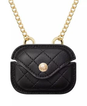 Anne Klein | Women's Black Faux Leather Quilted Case with Crossbody Chain designed for AirPods Pro®,商家Macy's,价格¥253