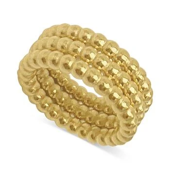 ADORNIA | 14k Gold-Plated Three-Row Beaded Ring 独家减免邮费