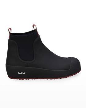 推荐Men's Cubrid Curling Rubber & Leather Snow Boots商品