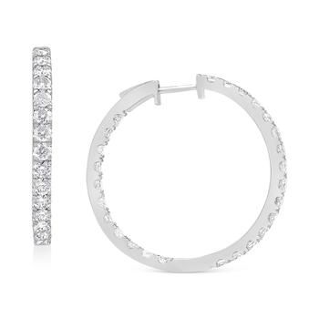 商品Macy's | Diamond In & Out Hoop Earrings (3 ct. t.w.) in 14k White Gold,商家Macy's,价格¥54841图片
