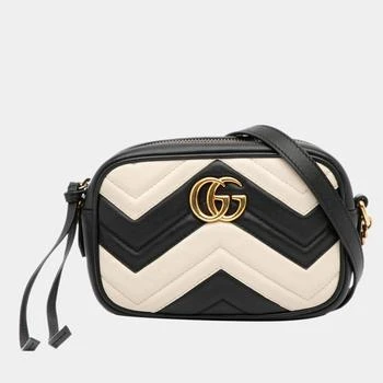 推荐Gucci Black/White GG Marmont Matelasse Crossbody Bag商品