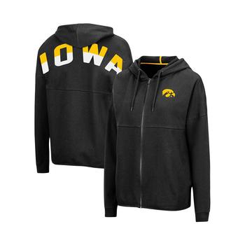 Colosseum | Women's Black Iowa Hawkeyes 2-Hit Full-Zip Hoodie商品图片,