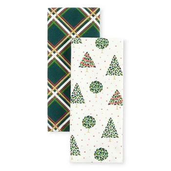 Kate Spade | Holiday Confetti Acrobat Plaid Holiday Kitchen Towels 2-Pack Set,商家Macy's,价格¥119