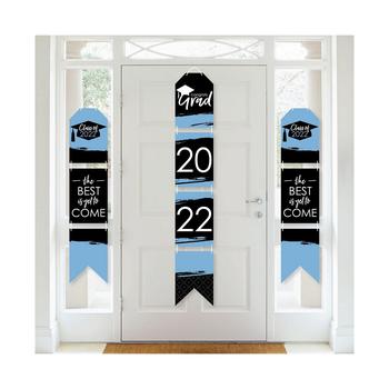 商品Big Dot of Happiness | Light Blue Grad - Best is Yet to Come - Hanging Vertical Paper Door Banners - 2022 Grad Party Wall Decor Kit- Indoor Door Decor,商家Macy's,价格¥149图片