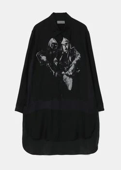 推荐Yohji Yamamoto Black Silk Print Shirt商品