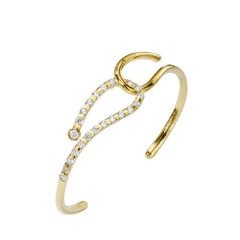 商品AME | Âme Q 18K Yellow Gold, Lab-Grown Diamond 1.36ct. tw. Double Wrist Cuff Bracelet,商家Premium Outlets,价格¥22381图片