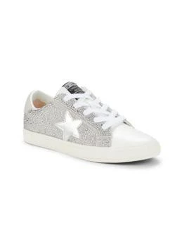 推荐​Little Girl’s & Girl’s Rhinestone Leather & Suede Star Sneakers商品