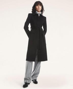 Brooks Brothers | Brushed Wool Twill Wrap Coat商品图片,