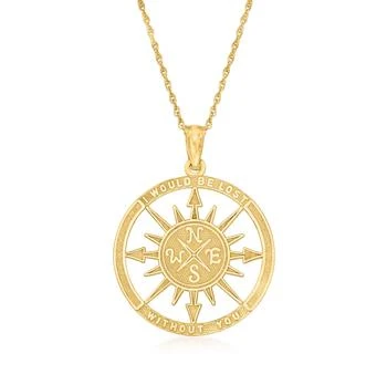 Ross-Simons | Ross-Simons 14kt Yellow Gold Compass Pendant Necklace,商家Premium Outlets,价格¥2766