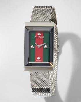 推荐G-Frame Rectangular Mother-of-Pearl Watch w/ Mesh Strap商品