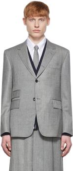 thom browne代购, Thom Browne | SSENSE Exclusive Gray Wool Blazer商品图片 