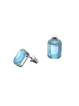 商品Swarovski | Millenia Swarovski Crystal Blue Octagon-Cut Rhodium-Plated Earrings,商家Saks Fifth Avenue,价格¥688图片