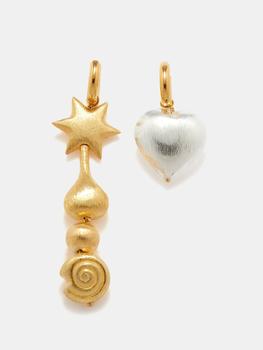 商品Timeless Pearly | Mismatched gold and silver-plated hoop earrings,商家MATCHES,价格¥1701图片