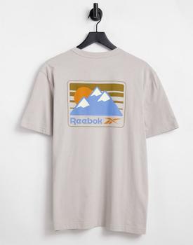 Reebok | Reebok camping graphic tee in moonstone - Exclusive to ASOS商品图片,额外9.5折, 额外九五折