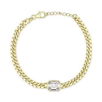 Macy's | Cubic Zirconia Large Cuban Link Bracelet in 14k Gold-Plated Sterling Silver,商家Macy's,价格¥1674