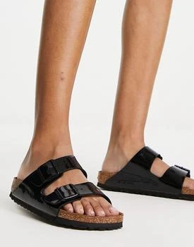 推荐Birkenstock Arizona Birko-Flor sandals in patent black商品