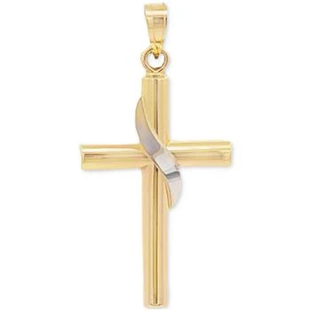 Macy's | Cross with Sash Pendant in 14k Yellow and White Gold,商家Macy's,价格¥3346