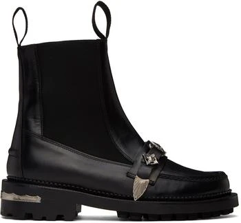 Toga Pulla | SSENSE Exclusive Black Embellished Chelsea Boots 4.3折