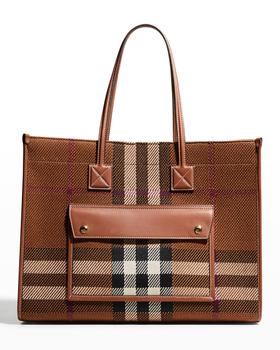 burberry托特包, Burberry | Check Knit Pocket Tote Bag商品图片 