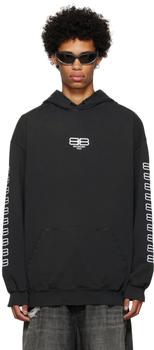 巴黎世家卫衣精选, Balenciaga | Black BB Paris Icon Hoodie商品图片 