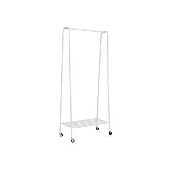 商品Honey Can Do | Matte White Metal Rolling Clothes Rack with Shelf,商家Macy's,价格¥838图片