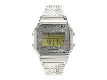 推荐34 mm T80 Silver Tone Case Digital Dial Silver Stainless Steel Bracelet Watch商品
