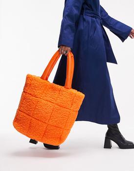 topshop包, Topshop | Topshop tabby quilted large tote in orange商品图片 