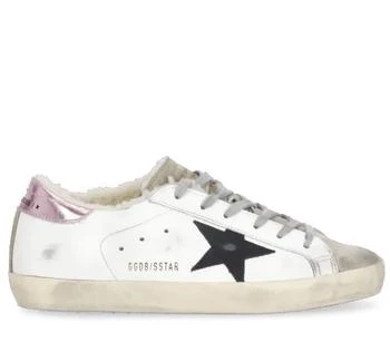 推荐Ladies White/Ice/Black/Pink Super Star Distressed Effect Sneakers商品