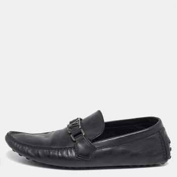 lv男鞋官网, [二手商品] Louis Vuitton | Louis Vuitton Black Leather Damier Infini Hockenheim Slip On Loafers Size 41商品图片 9.1折, 满1件减$100, 满减