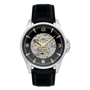 推荐Thomas Earnshaw Men's ES-8216-04 Lincoln Skeleton 45mm Black Dial Leather Watch商品