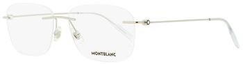 了解万宝龙眼镜, MontBlanc | Montblanc Men's  Eyeglasses MB0075O 003 Silver/Transparent 56mm商品图片 7.5折