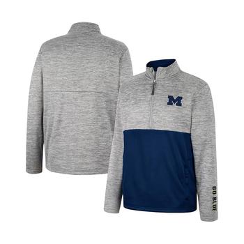 Colosseum | Men's Gray Michigan Wolverines John Half-Zip Jacket商品图片,