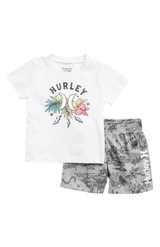 Hurley | Kids' Doodle Isle T-Shirt & Shorts Set商品图片,4.6折