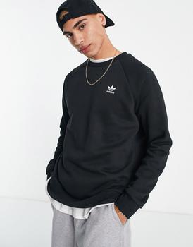 阿迪达斯卫衣, Adidas | adidas Originals essentials sweatshirt with small logo in black商品图片 