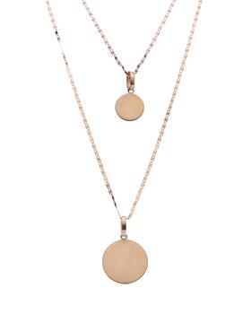商品Lana Jewelry 14K Rose Gold Double Strand Disc Necklace图片