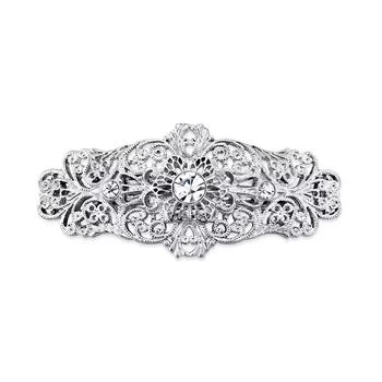 2028 | Silver-Tone Crystal Filigree Bar Barrette,商家Macy's,价格¥175