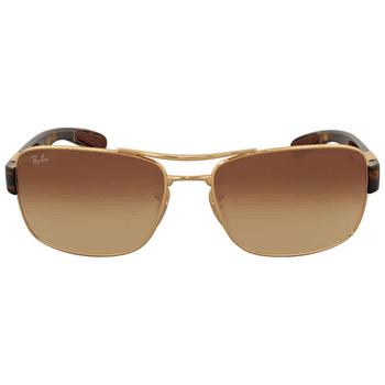 商品Brown Gradient Rectangular Mens Sunglasses RB3522 001/13 61图片