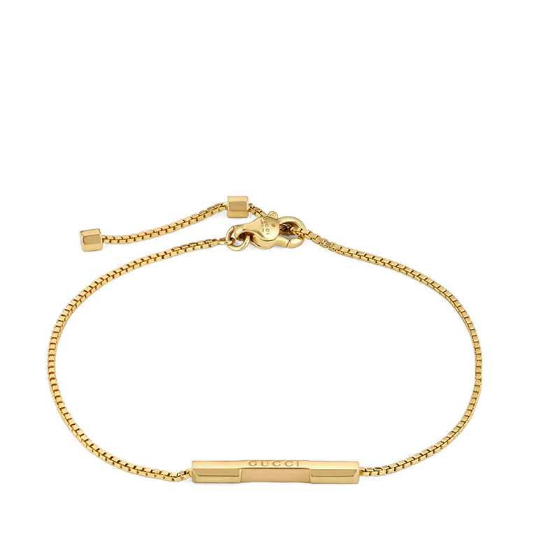 商品Gucci | GUCCI/古驰 Link to Love系列 18k金黄金Gucci铭文条形吊坠手链,商家VP FRANCE,价格¥7233图片