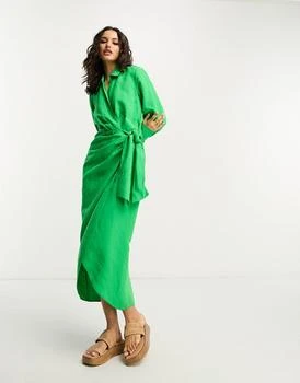 & Other Stories | & Other Stories wrap midi dress in green,商家ASOS,价格¥485
