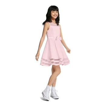 Calvin Klein | Big Girls Illusion Mesh Bow Front Dress,商家Macy's,价格¥430