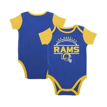 Outerstuff | Baby Boys and Girls Royal, Gold Los Angeles Rams Home Field Advantage Three-Piece Bodysuit, Bib and Booties Set,商家Macy's,价格¥238